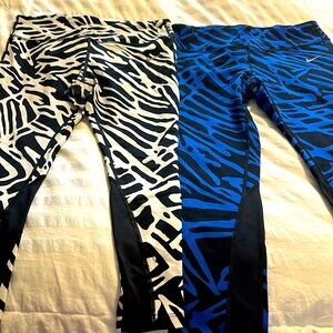 2 pairs of Nike work-out performance leggings, Size Large EUC